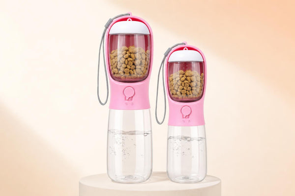 Trotia, botella portatil de agua y comida para mascotas, tamanos 550ml y 300ml